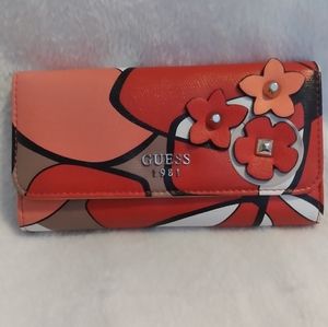 Guess 1981 Red Tri-fold Wallet